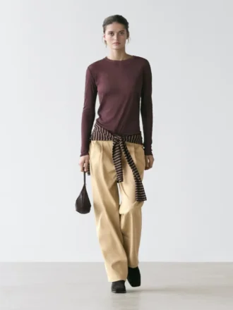 100 % bomull, halvtransparent T-shirt med krage