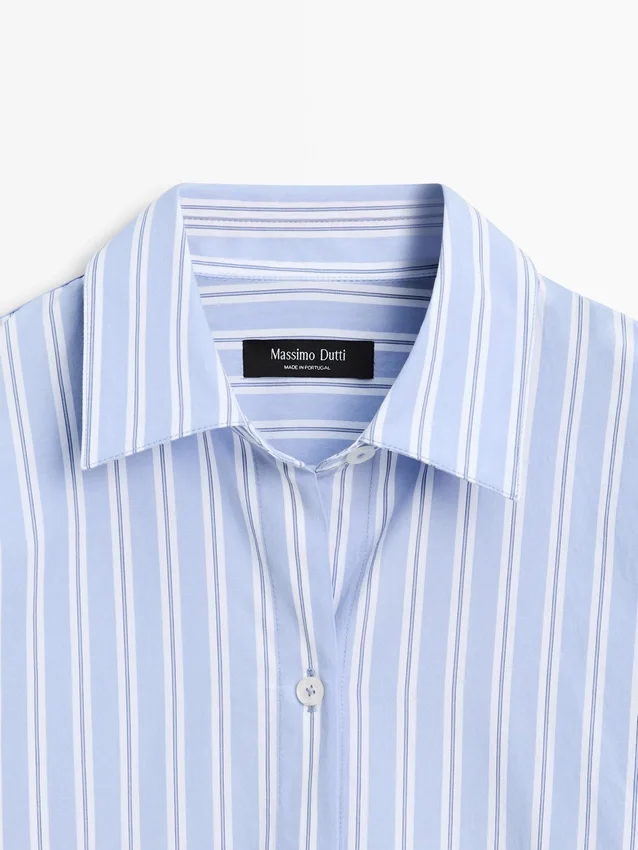 100 % bomullsskjorta med ränder 100 % bomullsskjorta med ränder