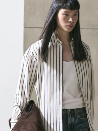 100 % bomullsskjorta med ränder