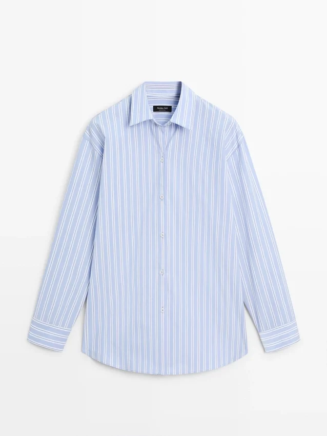 100 % bomullsskjorta med ränder 100 % bomullsskjorta med ränder