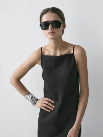 100 % linne, midiklänning