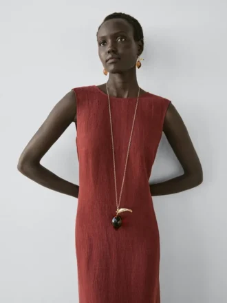 100 % linne, midiklänning