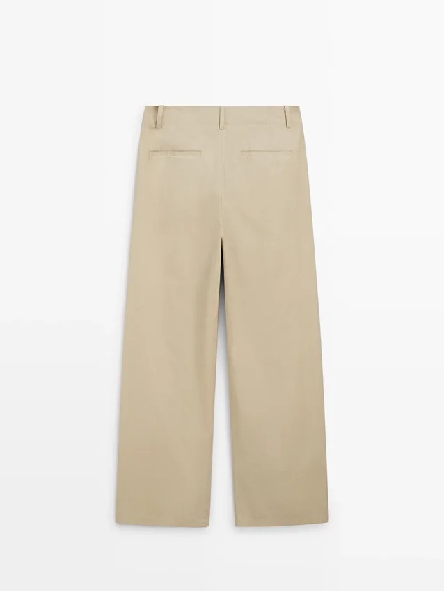 Bomullsbyxor med vida ben Bomullsbyxor med vida ben