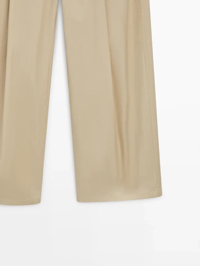 Bomullsbyxor med vida ben Bomullsbyxor med vida ben