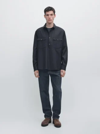 Bomullsskjorta med fickor