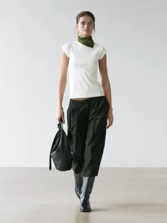 Bomullst-shirt med korta raglanärmar