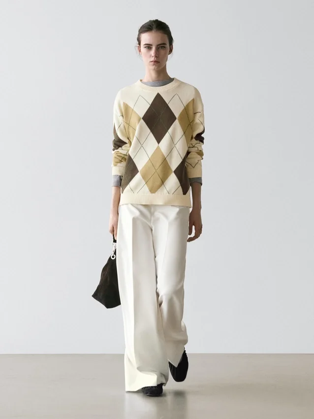 Bomullströja med argylemönster Bomullströja med argylemönster