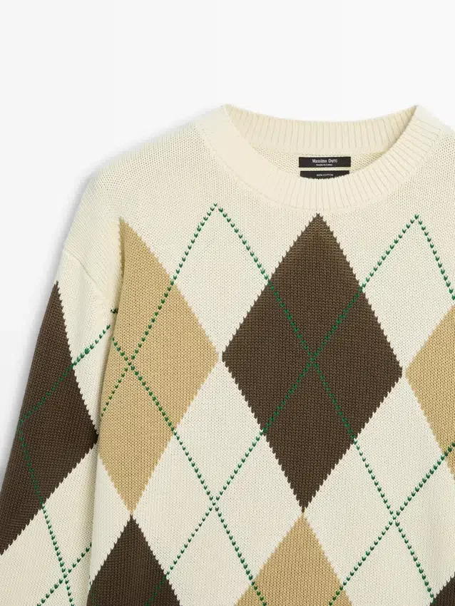 Bomullströja med argylemönster Bomullströja med argylemönster