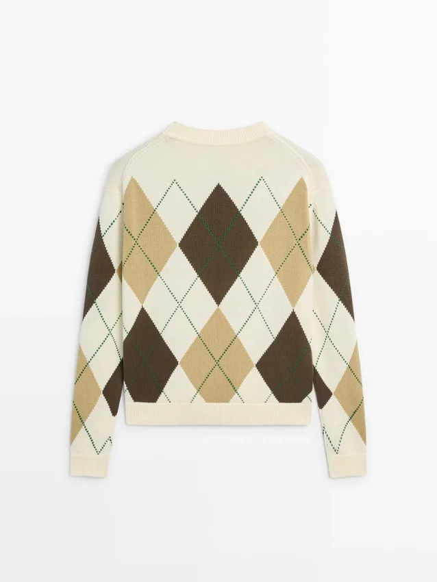 Bomullströja med argylemönster Bomullströja med argylemönster