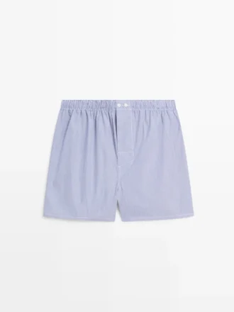 Boxershorts i 100 % bomull med randigt mönster