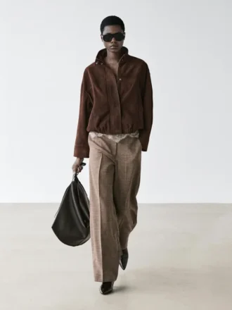 Breda, voluminösa byxor i ullblandning