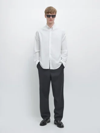 Byxor i ull med hundtandsmönster