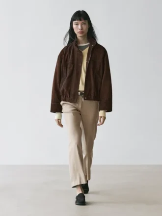 Byxor med raka ben i linneblandning