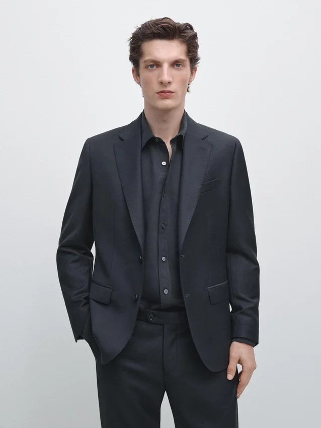 Cool Wool-kostymkavajer med mikrostruktur Cool Wool-kostymkavajer med mikrostruktur