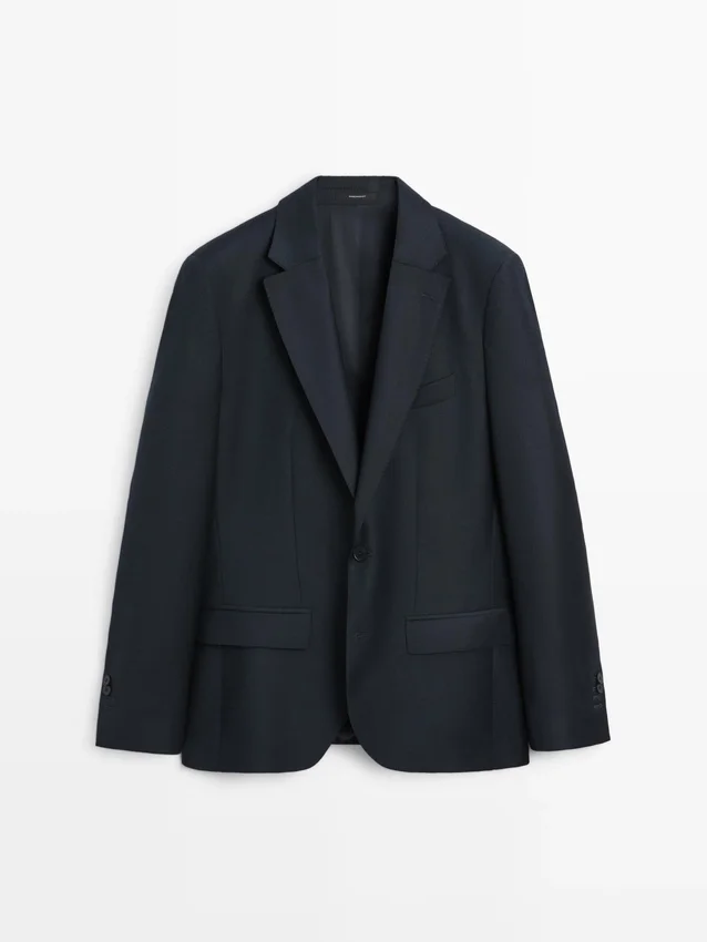 Cool Wool-kostymkavajer med mikrostruktur Cool Wool-kostymkavajer med mikrostruktur