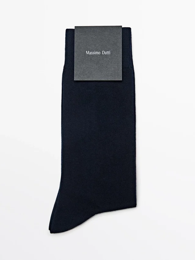 Enfärgade strumpor i bomullsblandning Enfärgade strumpor i bomullsblandning