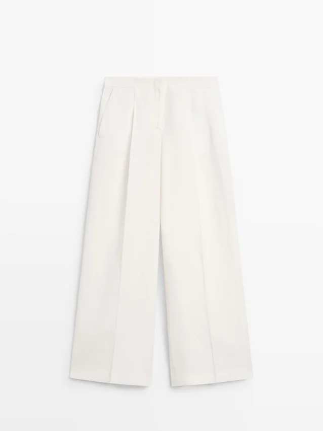 Flödande kostymbyxor i linne Flödande kostymbyxor i linne