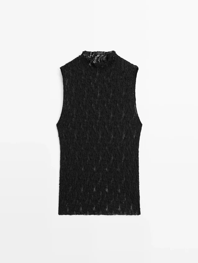 Genomskinlig spetsblus Genomskinlig spetsblus