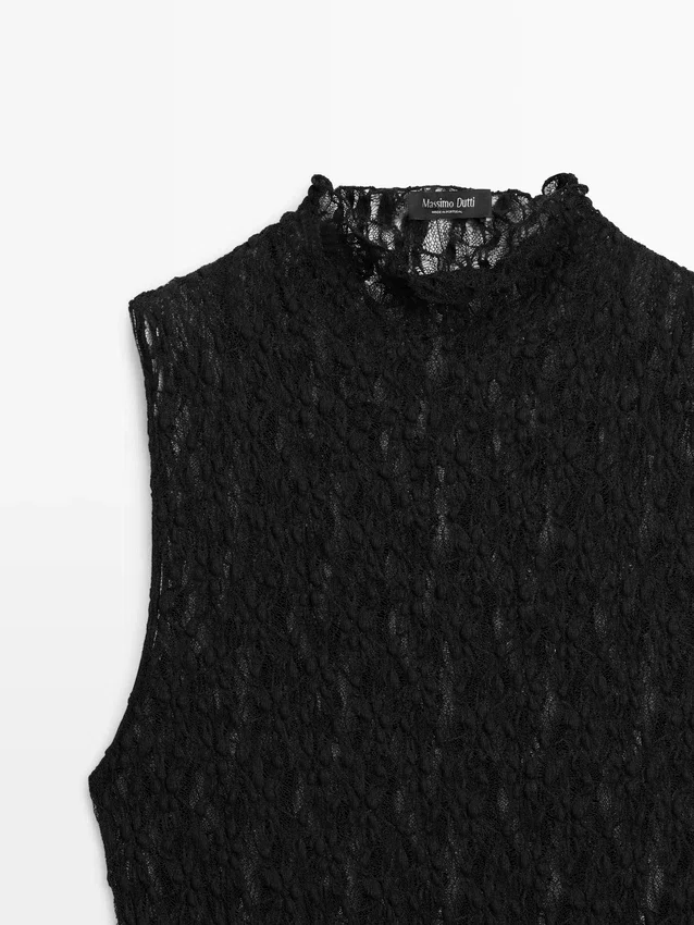 Genomskinlig spetsblus Genomskinlig spetsblus