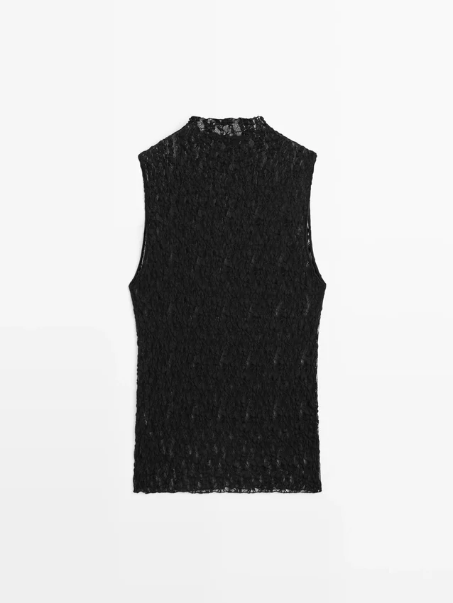 Genomskinlig spetsblus Genomskinlig spetsblus