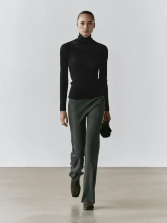 Halvtransparent långärmad T-shirt