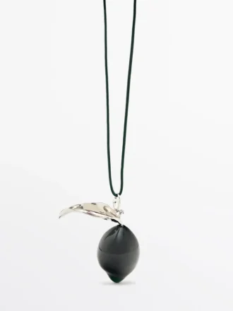 Hänge med glasdetalj i form av en citron