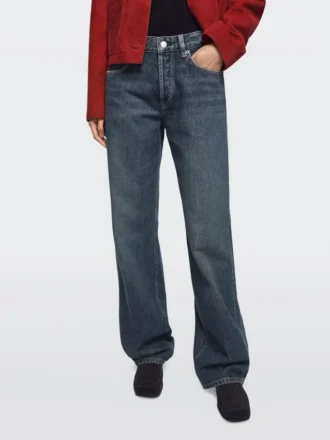 Jeans med medelhög midja och vida ben