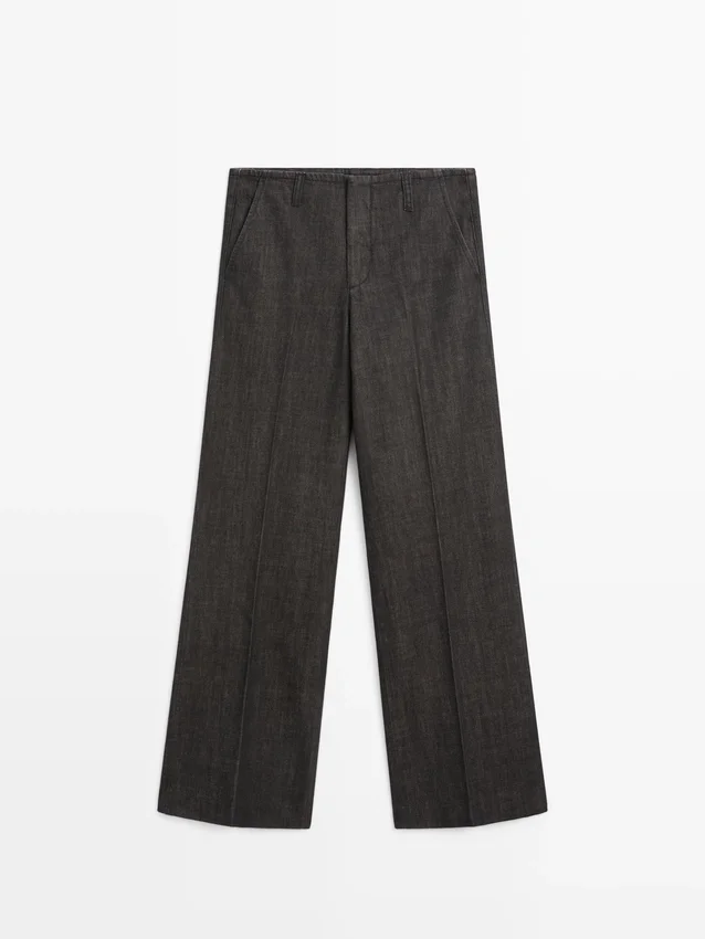 Jeans med medelhög midja och vida ben Jeans med medelhög midja och vida ben