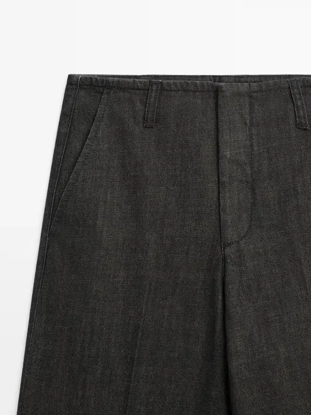 Jeans med medelhög midja och vida ben Jeans med medelhög midja och vida ben