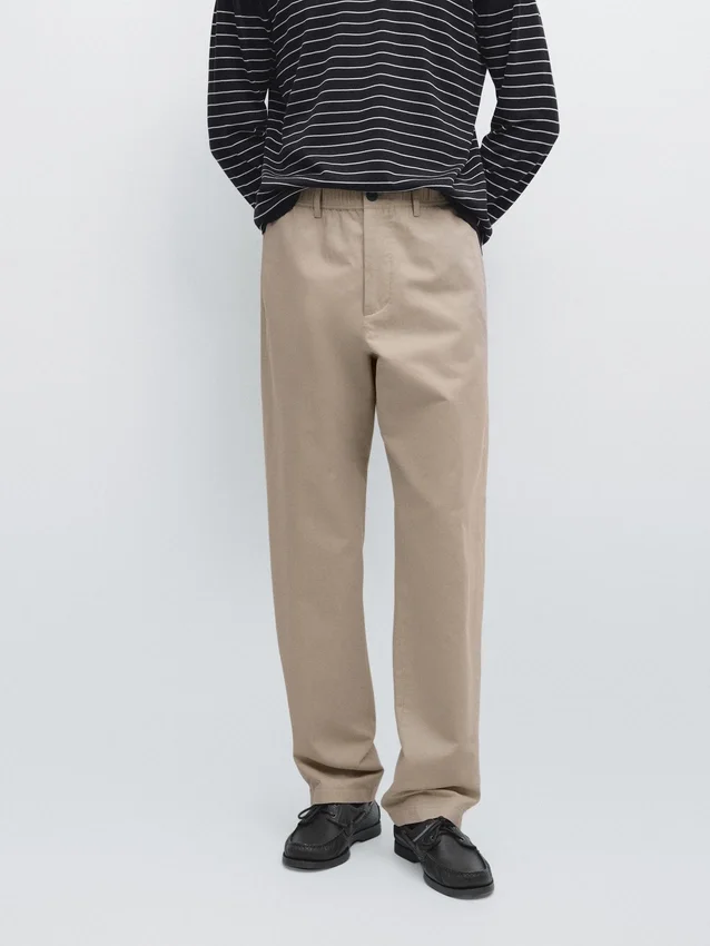 Joggerbyxor i bomullslinne Joggerbyxor i bomullslinne