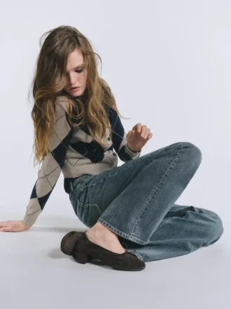 Kofta i bomullsblandning med argylemönster