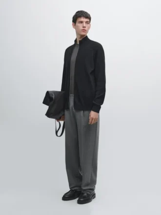 Kofta i bomullsblandning med raglanärmar