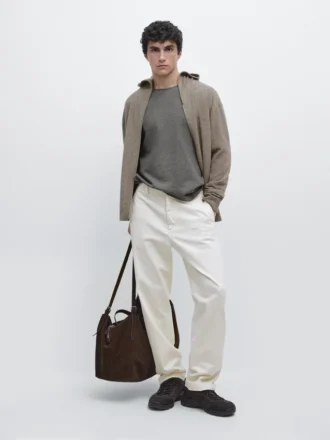 Kofta i ullblandning med huva