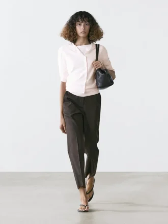 Kortärmad stickad kofta