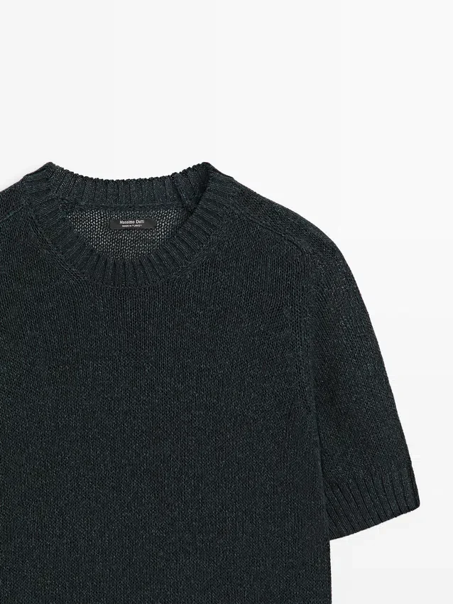 Kortärmad stickad tröja Kortärmad stickad tröja