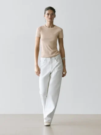 Kortärmad T-shirt i bomull