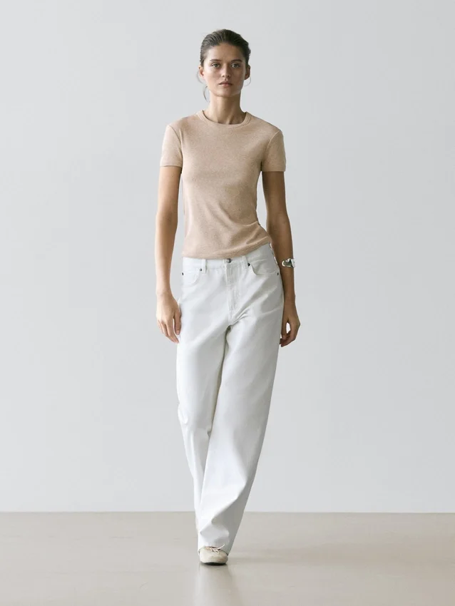 Kortärmad T-shirt i bomull Kortärmad T-shirt i bomull