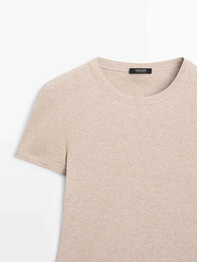 Kortärmad T-shirt i bomull Kortärmad T-shirt i bomull