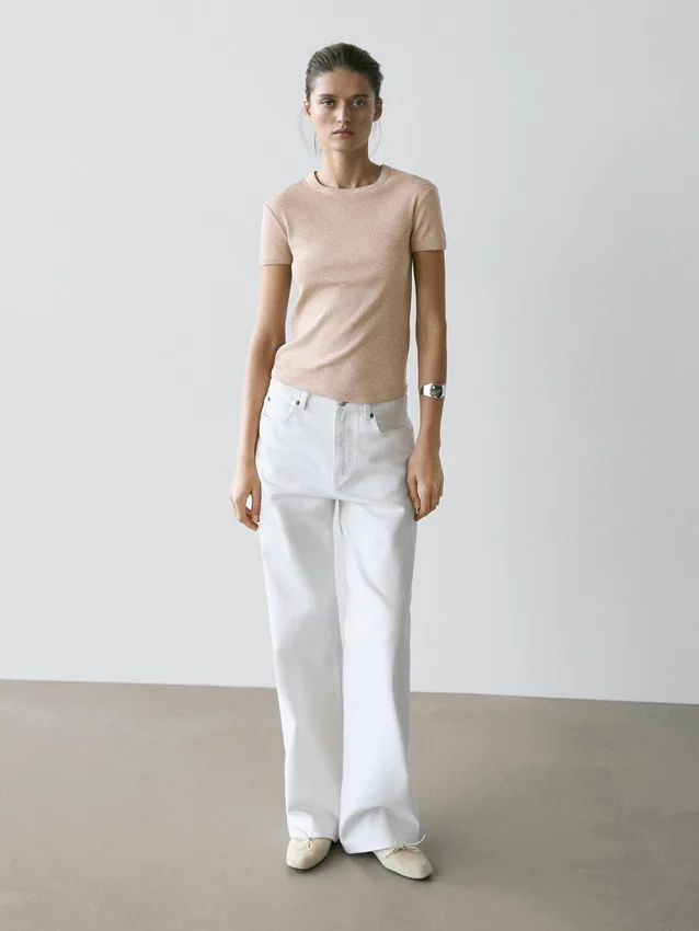 Kortärmad T-shirt i bomull Kortärmad T-shirt i bomull