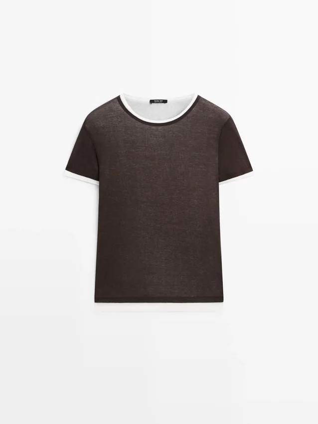 Kortärmad T-shirt med dubbel vävning Kortärmad T-shirt med dubbel vävning