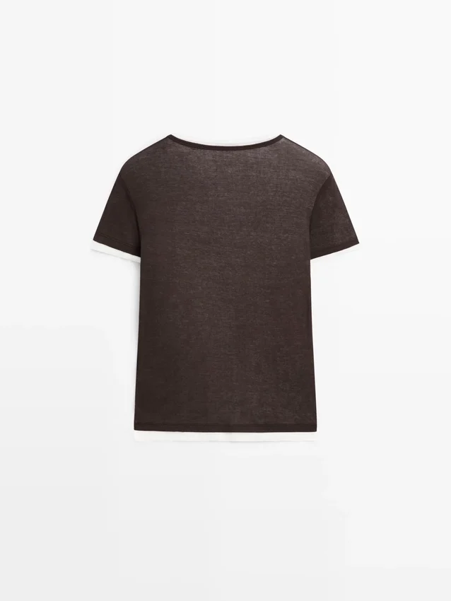 Kortärmad T-shirt med dubbel vävning Kortärmad T-shirt med dubbel vävning