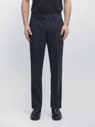 Kostymbyxor i rutmönster av sval ullblandning Kostymbyxor i rutmönster av sval ullblandning