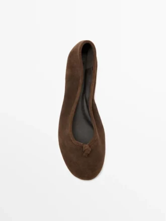 Läderballerinaskor med knut