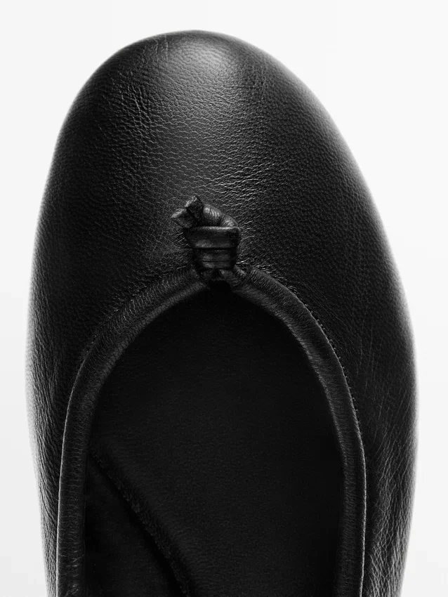 Läderballerinaskor med knut Läderballerinaskor med knut