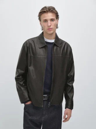 Läderjacka med sliten look