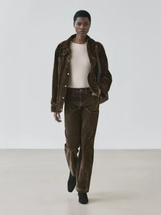 Låg midja, raka ben, flockade jeans