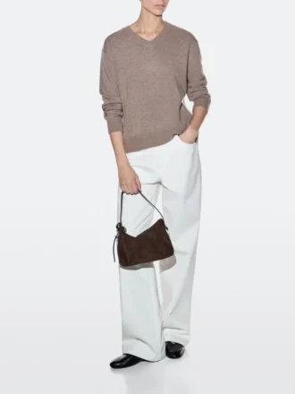 Liten väska i spaltat mocka