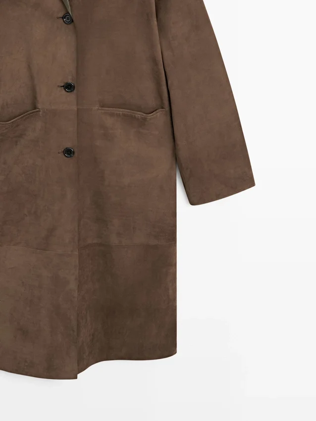 Lång kappa i mocka Lång kappa i mocka