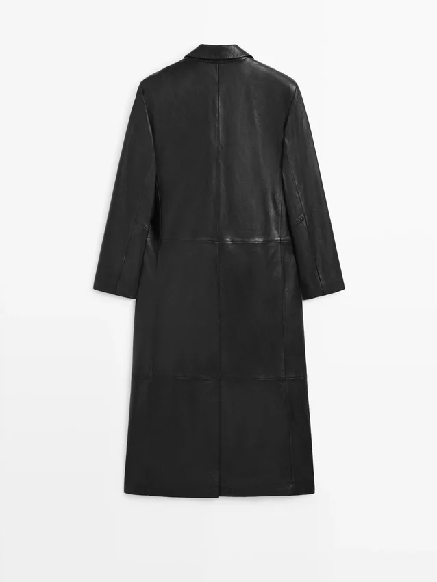 Lång nappa-läderkapp Lång nappa-läderkapp