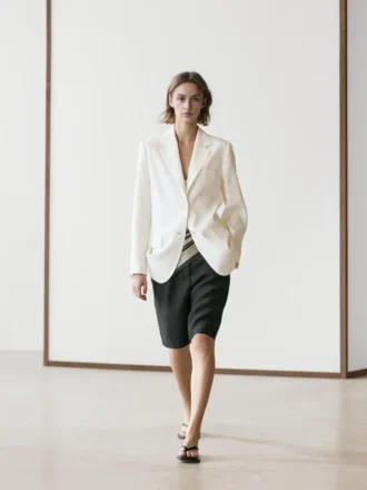 Långa bermuda-shorts i linne